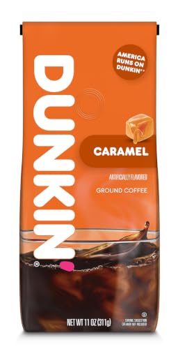 Dunkin' Caramel Flavored Ground Coffee, Medium Roast, 11 oz Bag