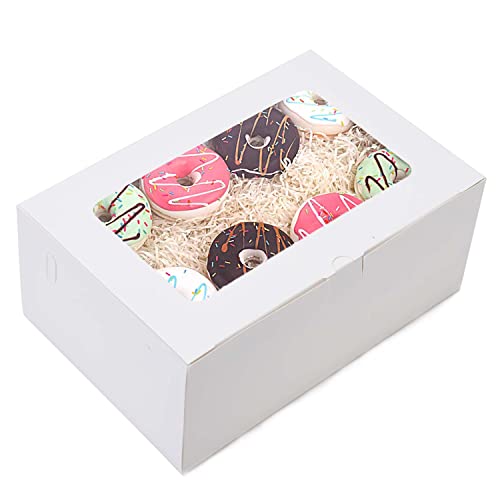 10-Pack Cupcake Boxes with Inserts and Window - 6 Cupcake Carrier