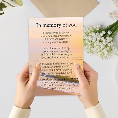 FANCYLUCKY Sympathy Card for Loss of Loved One with Kraft Envelope