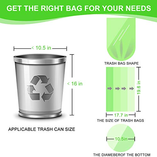 MAVGV 4 Gallon Green Trash Bags - 100 Pack Strong Wastebasket Liners
