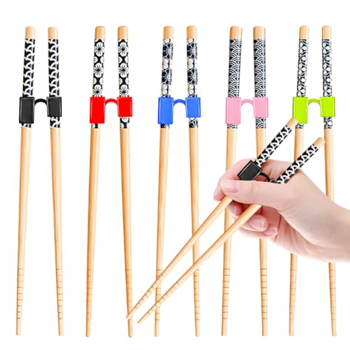 EAEDMY 5 Pairs Japanese Pattern A Training Chopsticks Set