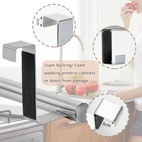 4-Piece Stainless Steel Over-Cabinet Towel Rack Holder (23.5cm)