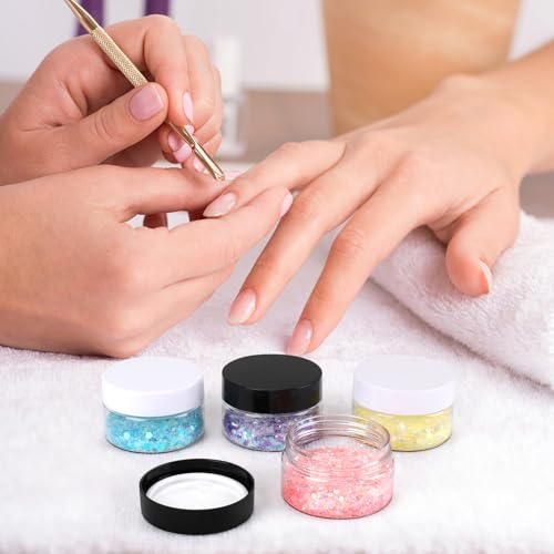 Accmor 1 oz Clear Plastic Cosmetic Jars Travel Containers with Lids 4 Pack