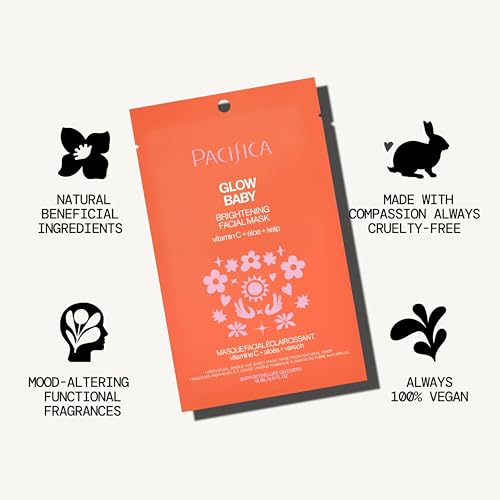 Pacifica Glow Baby Brightening Sheet Face Mask with Vitamin C & Aloe