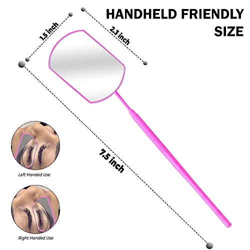 SIVOTE Stainless Steel Eyelash Extension Mirror for Lash Techs - Pink