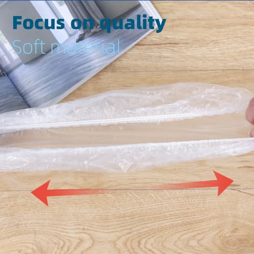 100PCS Disposable Clear Plastic Shower Caps - Large Waterproof Hair Caps