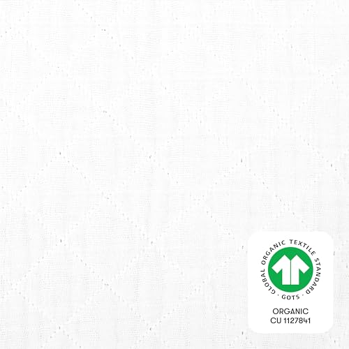 Babyletto 100% Quilted Organic Cotton Changing Pad Cover, GOTS-Certified, Fitted 360¡Æ, Ultra-Soft and Breathable Muslin - Plain White