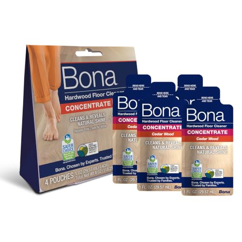 Bona Hardwood Floor Cleaner Concentrate, Cedar Scent, 4-Pack