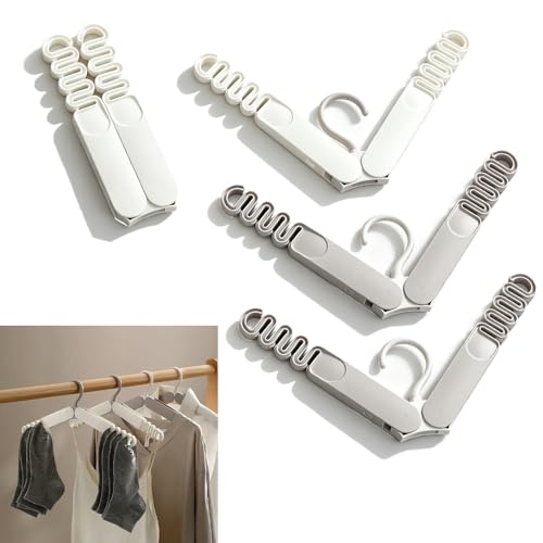Portable Foldable Travel Hangers - Lightweight Collapsible Clothes Drying Hangers (4 Pack)