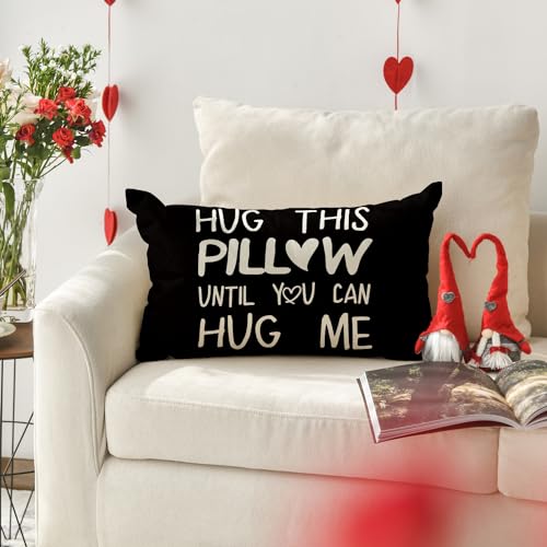 AVOIN colorlife Black Throw Pillow Cover - Valentine's Day Gift 12x20