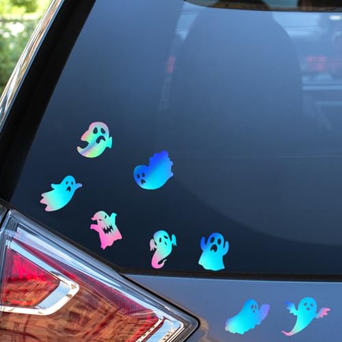 8 PCS Halloween Ghost Wall Decals - Self-Adhesive Vinyl Stickers