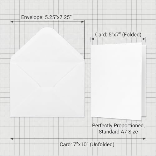 40 Pack 5x7 Blank White Cards and A7 Envelopes for DIY Invitations