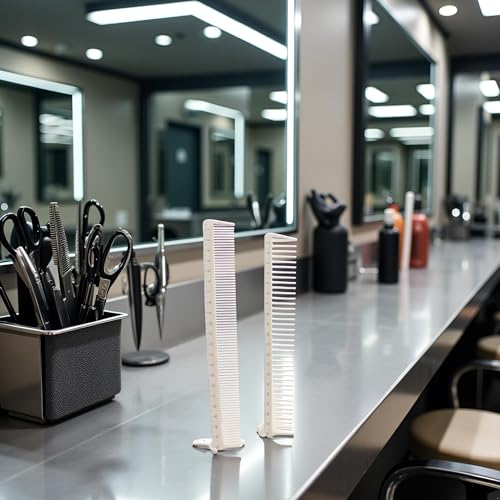 Tustao Professional Hair Cutting Combs Set 2Pcs White Styling Tools