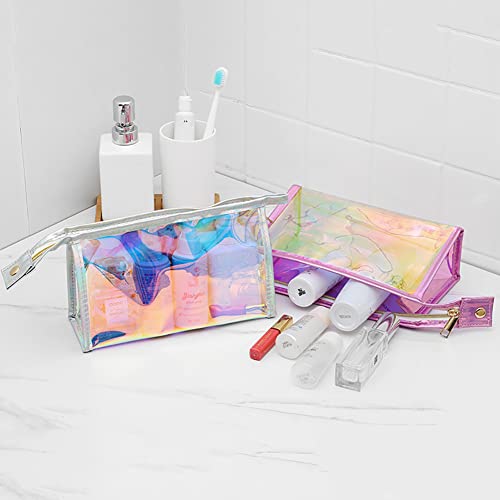 Holographic PVC Cosmetic Makeup Bag Iridescent Travel Toiletry Pouch