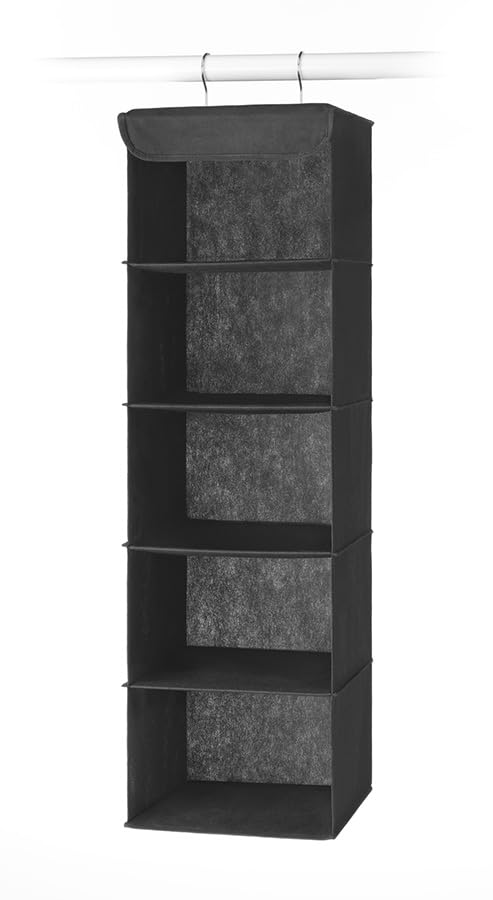 Whitmor 5-Tier Hanging Closet Organizer, Foldable Shelf Storage (6-Pack)