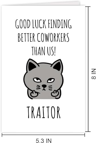 Funny Goodbye Card for Coworkers - Farewell Card Gift for Boss