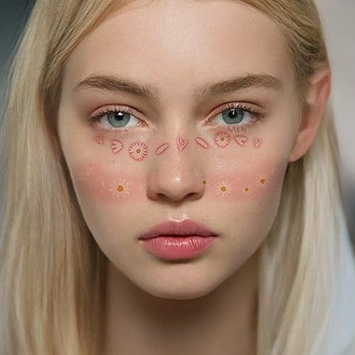 RUSTAMM 14 Sheets Glitter Butterfly Heart Flower Face Temporary Tattoos