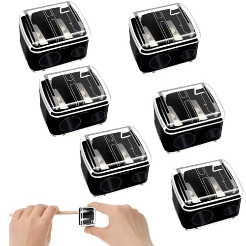Bilkeru 6 Pcs Dual-Hole Makeup Pencil Sharpener for Eyebrow & Eyeliner
