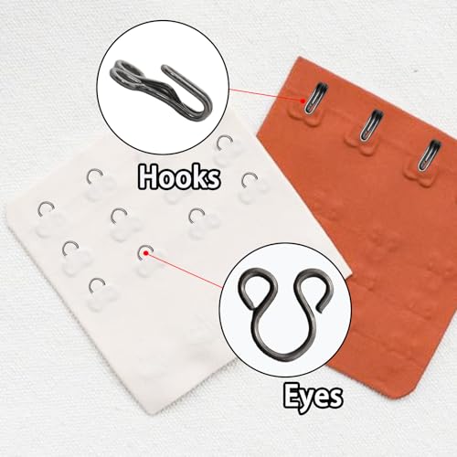 Lilaly 100 Sets Gun Black Hooks and Eyes for Sewing and Clothing Repair