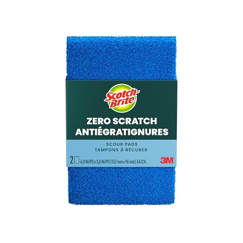 Scotch-Brite Zero Scratch Scouring Pads - Gentle Dish Scrubber, 2 Pack