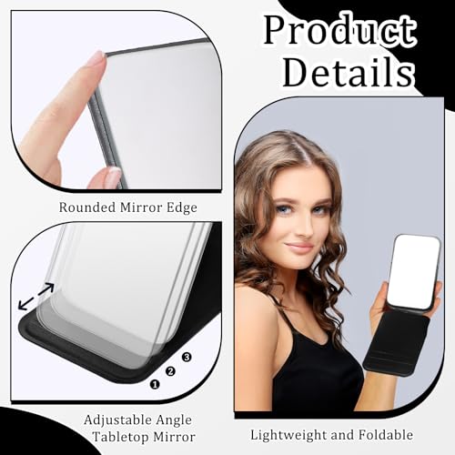 Gtziqa Foldable Travel Makeup Mirror with PU Leather Stand