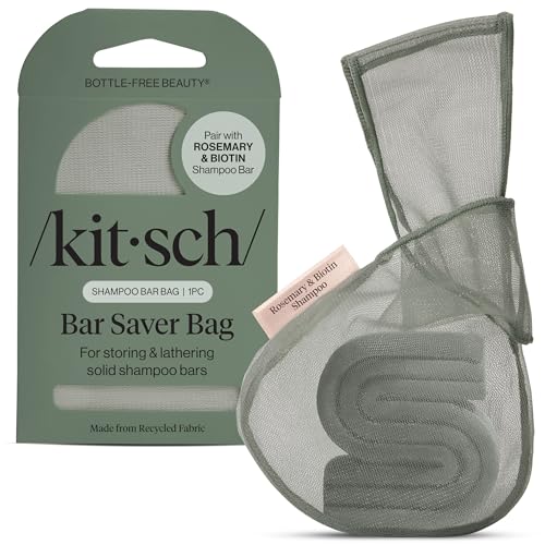 Kitsch Soap Saver Mesh Bag with Tag Identifier for Shampoo Bars