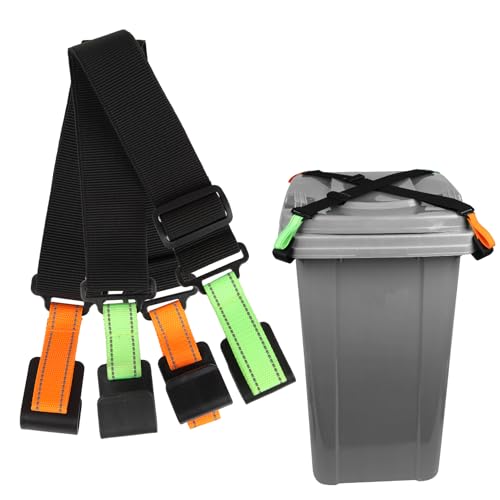 Adjustable Animal-Proof Trash Can Locks with Reflective Strips - 2 Pack