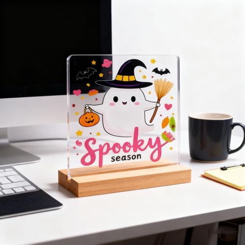 Cute Halloween Acrylic Decor for Indoor Party - 4x4 Inches