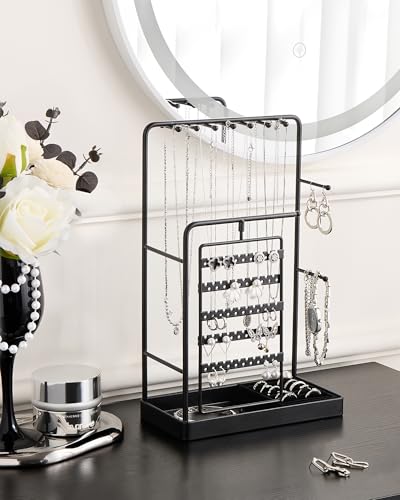 ProCase Rotating Jewelry Organizer Stand, 5-Tier Earring Holder, Black Medium