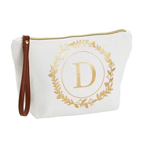 Glamlily Canvas Makeup Bag Initial D Monogram Travel Cosmetic Pouch