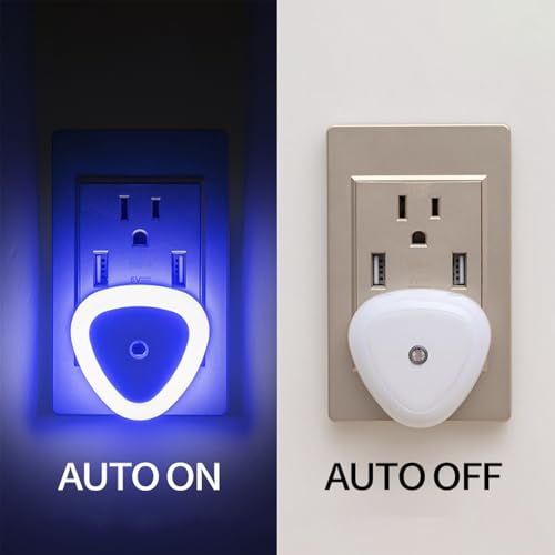 3 Pack Heart-Shaped LED Night Lights with Dusk to Dawn Sensor