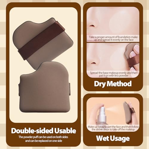 Tayinem 12pcs Makeup Powder Puff Set - Soft Velour & Air Cushion Puffs for Loose Powder