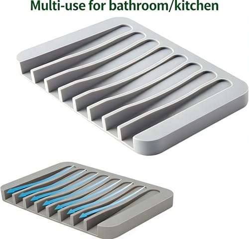 2-Pack Silicone Self-Draining Soap Holder Rack for Kitchen & Bath