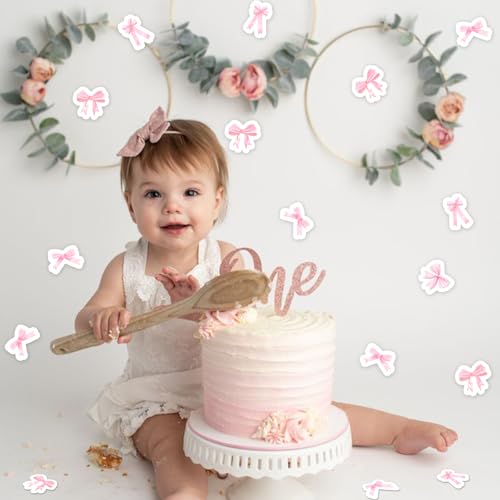 200pcs Pink Bow Confetti Decorations for Baby Shower & Weddings