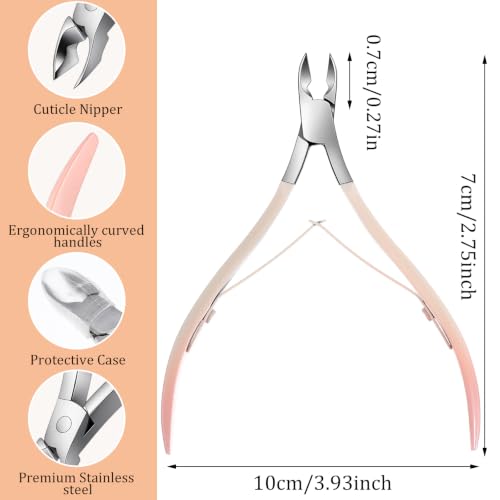Cuticle Trimmer Set with Dual-End Pusher - Stainless Steel