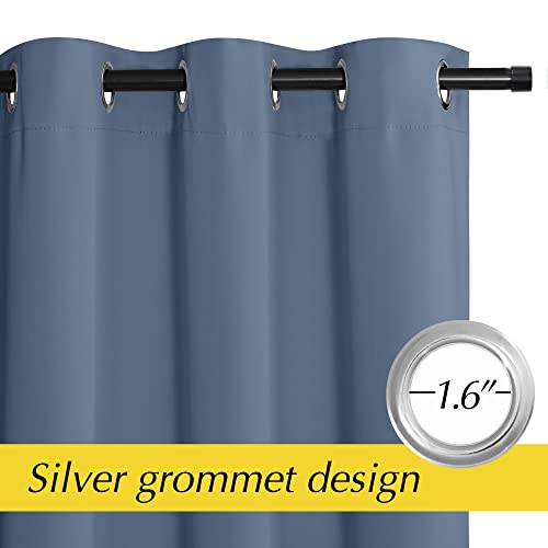 NICETOWN Sliding Room Divider Curtain, 42x95 Inch Privacy Panel, Stone Blue