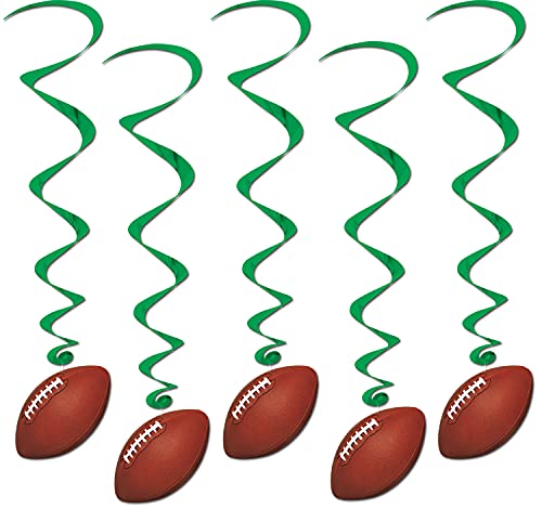 Beistle Football Hanging Whirls Decorations - 5 Pack