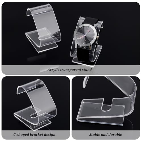 2pcs Clear Acrylic Watch Display Stand for Women - Watch Holder & Organizer