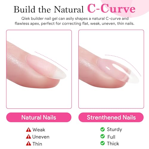 Qiek Clear Builder Nail Gel 16ml - Hard Gel for Nail Extension & Strengthening