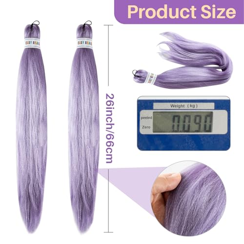 MAQIHAN 24 Inch Jumbo Braiding Hair Extensions, Light Purple Synthetic Hair