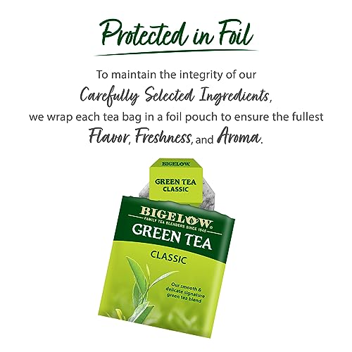 Bigelow Classic Green Tea - Caffeinated, 20 Individually Wrapped Bags