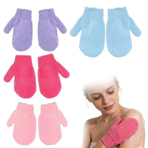 Apexrich Exfoliating Shower Gloves 8-Pack Bath Mitts for Dead Skin