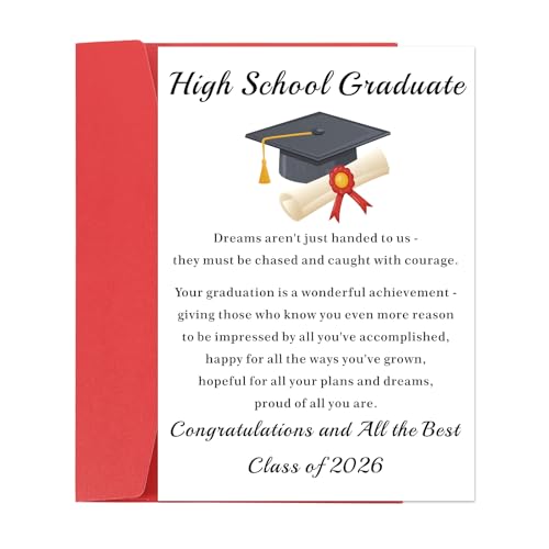 Class of 2026 High School Graduation Card with Red Envelope