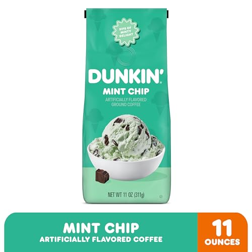 Dunkin' Mint Chip Flavored Ground Coffee 11oz Bag - Limited Edition
