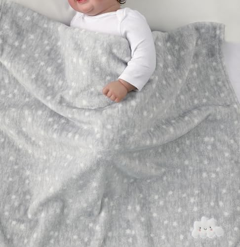 CREVENT 2-Piece Cloud Baby Blankets Set - 30''x40'' Soft Fluffy Fleece