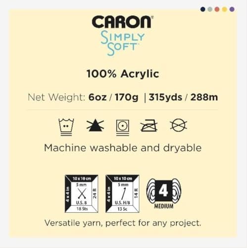 Caron Simply Soft Party Yarn - Royal Sparkle, Worsted Weight 4, 3 oz