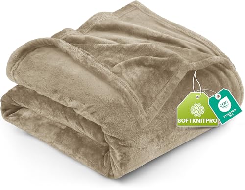Utopia Bedding Twin Fleece Blanket, 60x80 Inch Plush Microfiber in Camel