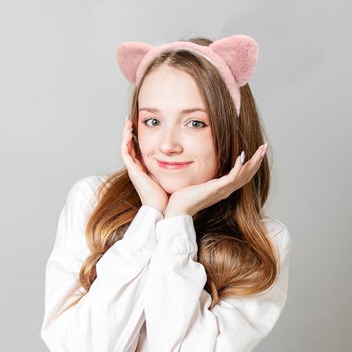 JazSwirl Cat Ears Headband Kawaii Cute Furry Animal Hair Accessory