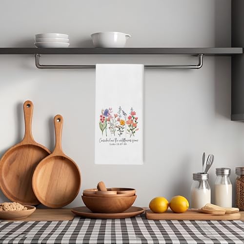 Summer Kitchen Towels – Christian Wildflower Dish Towels 16x24