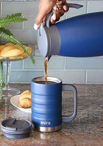 MIRA 14 oz Insulated Coffee Mug with Handle - Admiral Blue